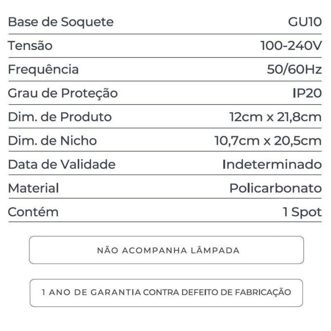 Spot Embutir Nordecor Loyo Duplo 2L AR70 Preto 218x120x15mm 6837