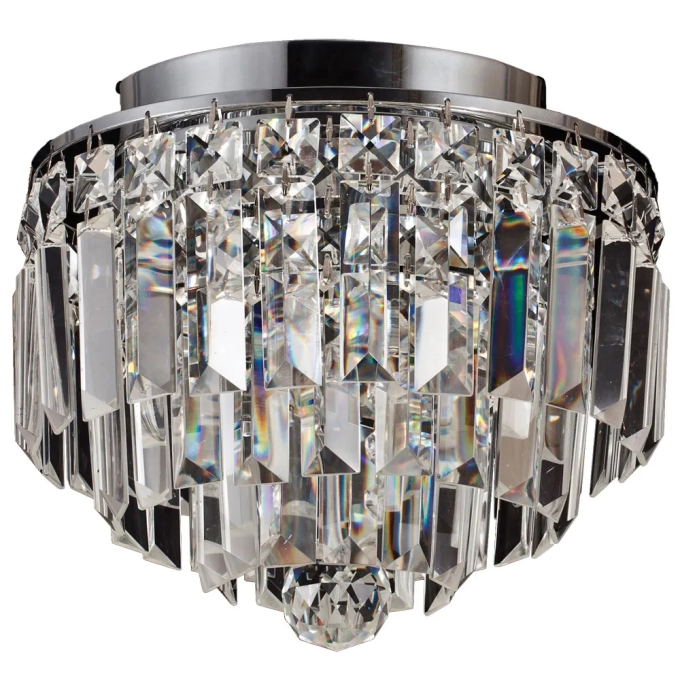 Plafon Bella Kri Metal Cromado e Cristal Transparente 4L G9 Ø250x215mm HU1100