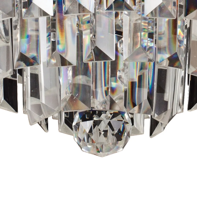 Plafon Bella Kri Metal Cromado e Cristal Transparente 4L G9 Ø250x215mm HU1100