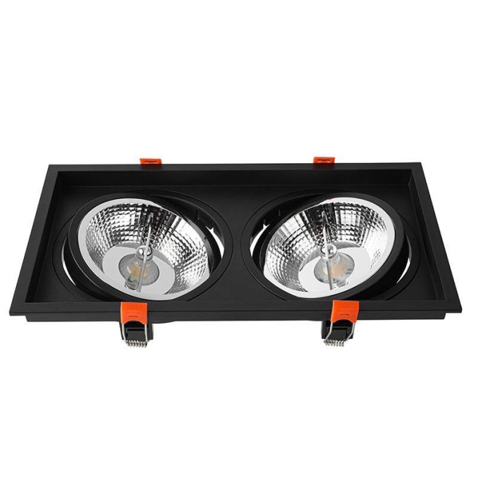 Spot Embutir Nordecor Loyo 2L AR111 Preto 295x160x15mm 6930