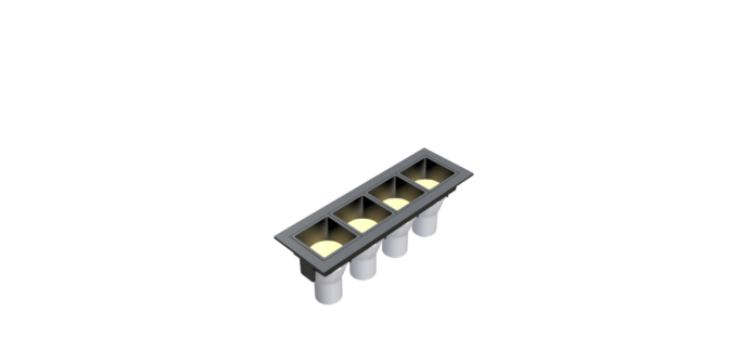 Embutido Fixo Moon Linea 4L Mini Dicróica Preto 166x55mm 1061523