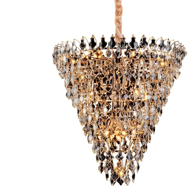 Lustre Bella Paris Dourado e Cristal Transparente 17L E14 Ø850mm AQ024L