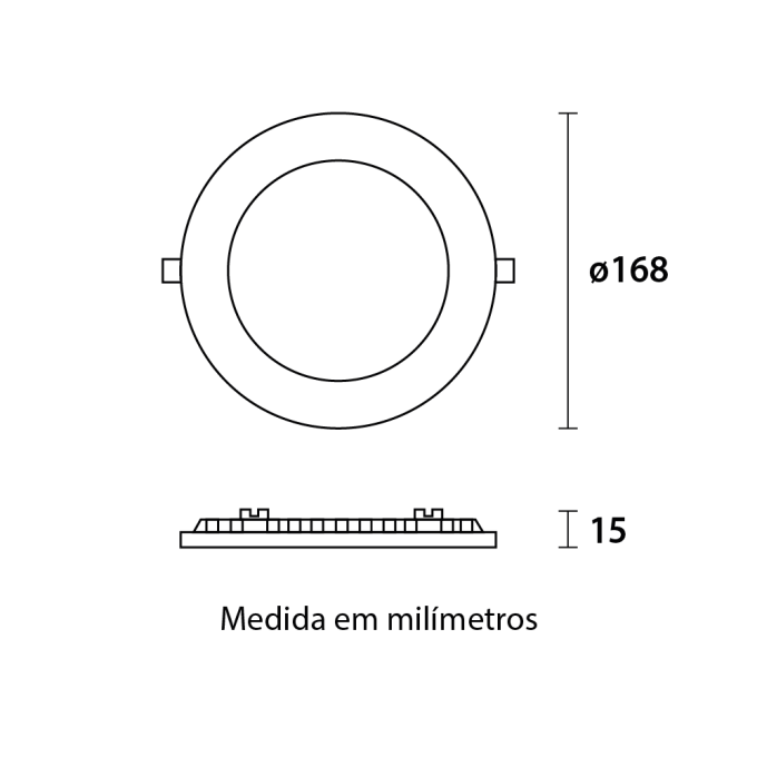 Painel Embutido Blumenau Redondo Tech 12 watts 4100K Ø168x15mm 80324104