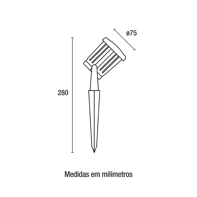 Espeto Jardim Germany Focus 5 watt 3000K 24° IP65 Bivolt Ø75x280mm 12064316