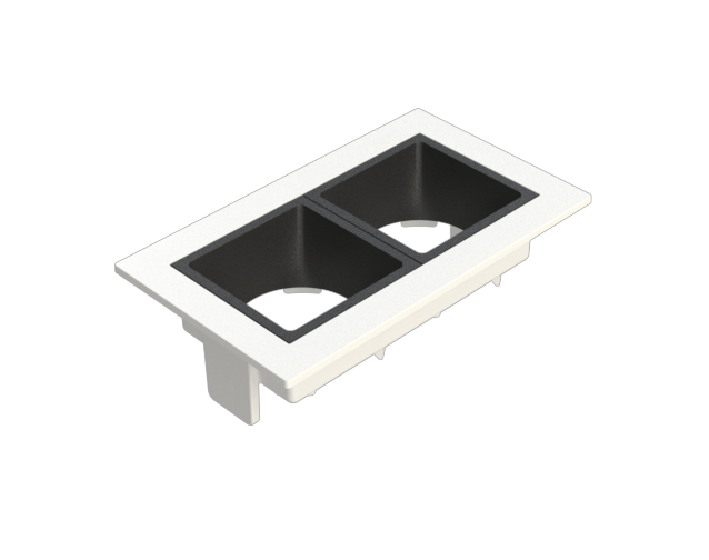 Embutido Fixo Moon Linea 2L Mini Dicróica Branco com Fundo Preto 92x55mm 1061518