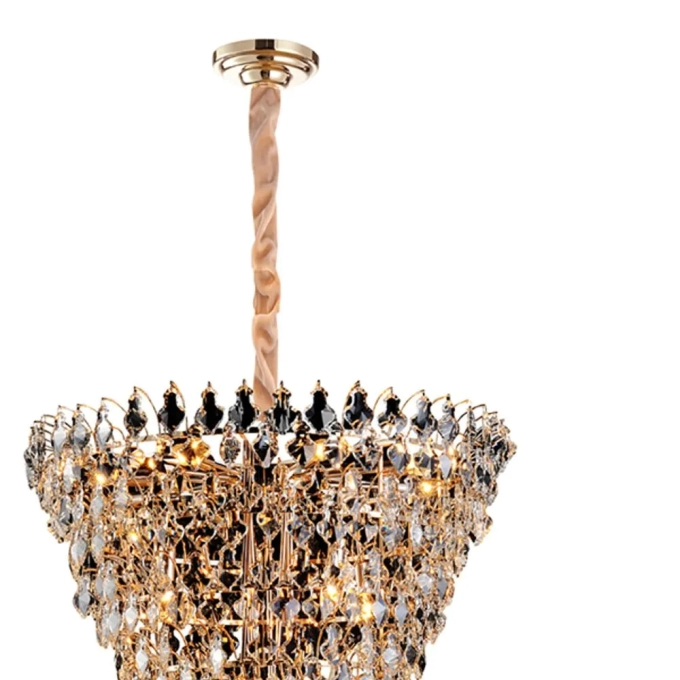 Lustre Bella Paris Dourado e Cristal Transparente 17L E14 Ø850mm AQ024L