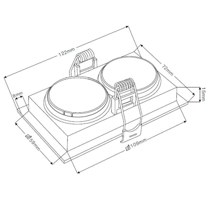 Spot Embutir Nordecor Loyo 2L Mini Dicroica MR11 Branco 122x72x15mm 6912