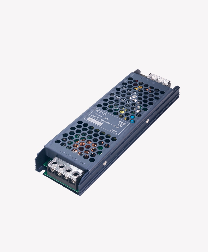 Fonte 24V Opus Chaveada Slim 200 Watts 8,3A IP20 Bivolt 208x62x24mm OPS 86909