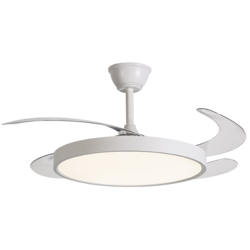 Ventilador Retrátil Branco Opus Air Base 60W 3000K/4000K/6500K Ø460mm IP20 120° Bivolt OPS 88286