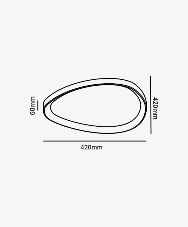 Plafon Opus Seixos Preto 28 watts 3000K Bivolt 420mm OPS 88118
