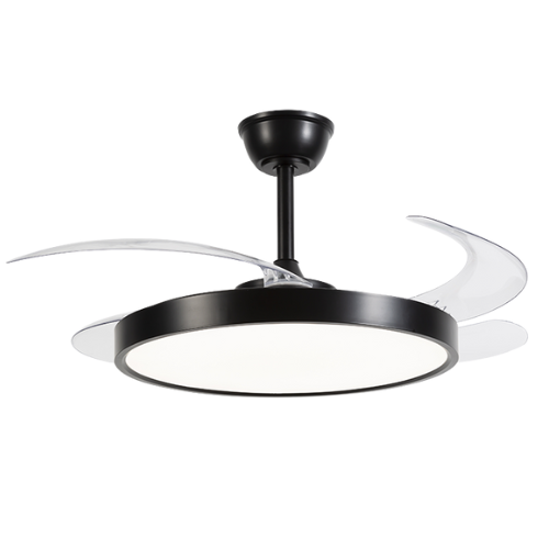 Ventilador Retrátil Preto Opus Air Base 60W 3000K/4000K/6500K Ø460mm IP20 120° Bivolt OPS 88293 