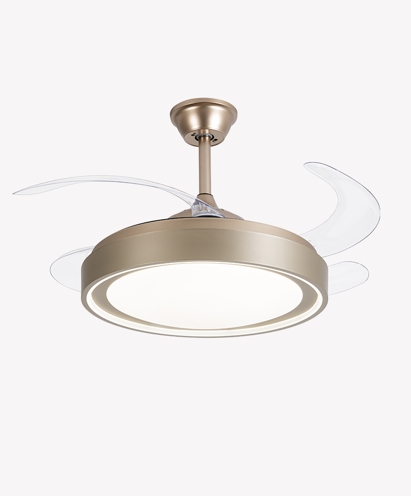 Ventilador Retrátil Dourado Opus Air Gold 60W 3000K/4000K/6500K Ø460mm IP20 120° Bivolt OPS 88378 