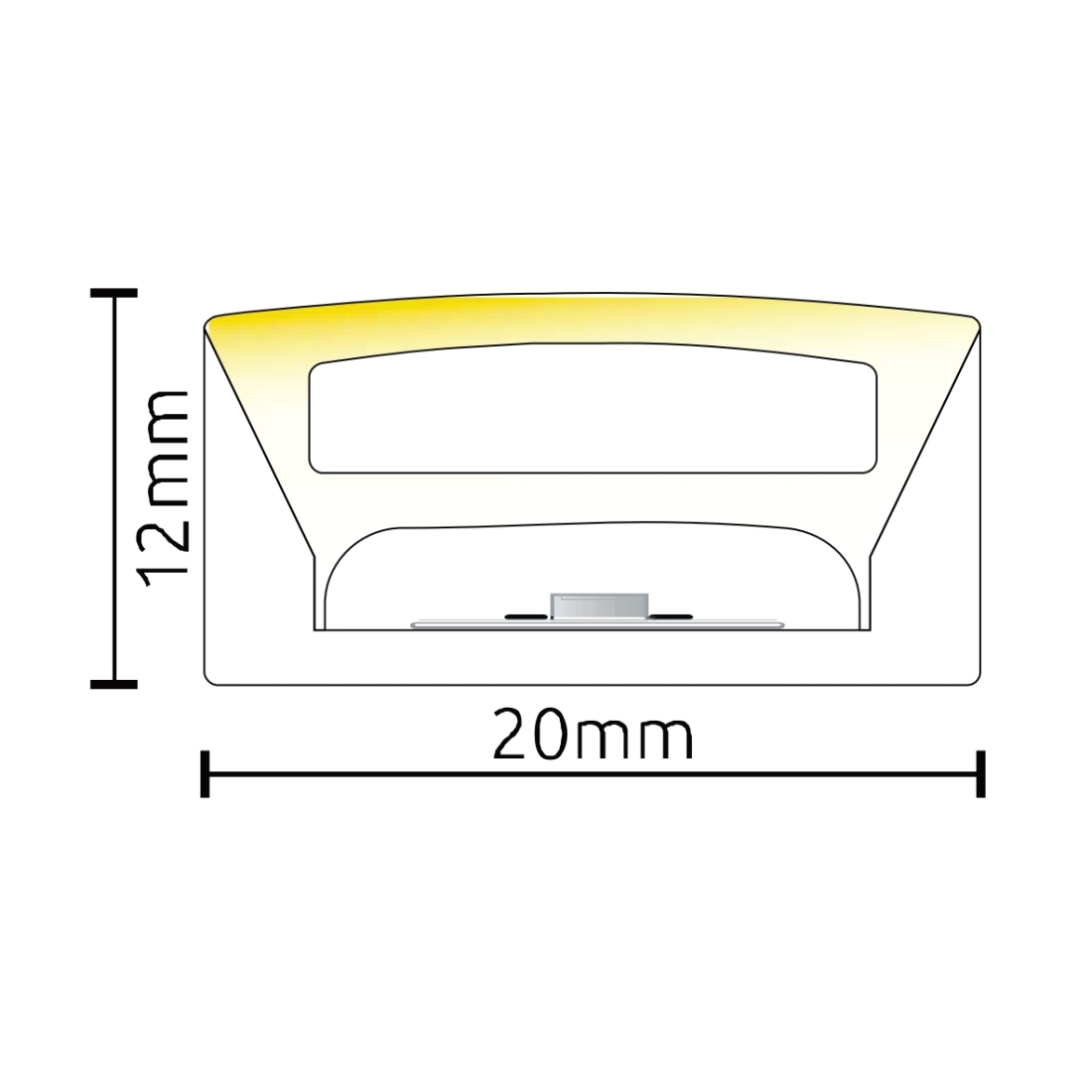 Perfil Sobrepor Alpertone Flexível Curva Vertical 14,4 watts 3000k 24V IP65 Branco 20x12mm (Venda por Metro) 0256-3