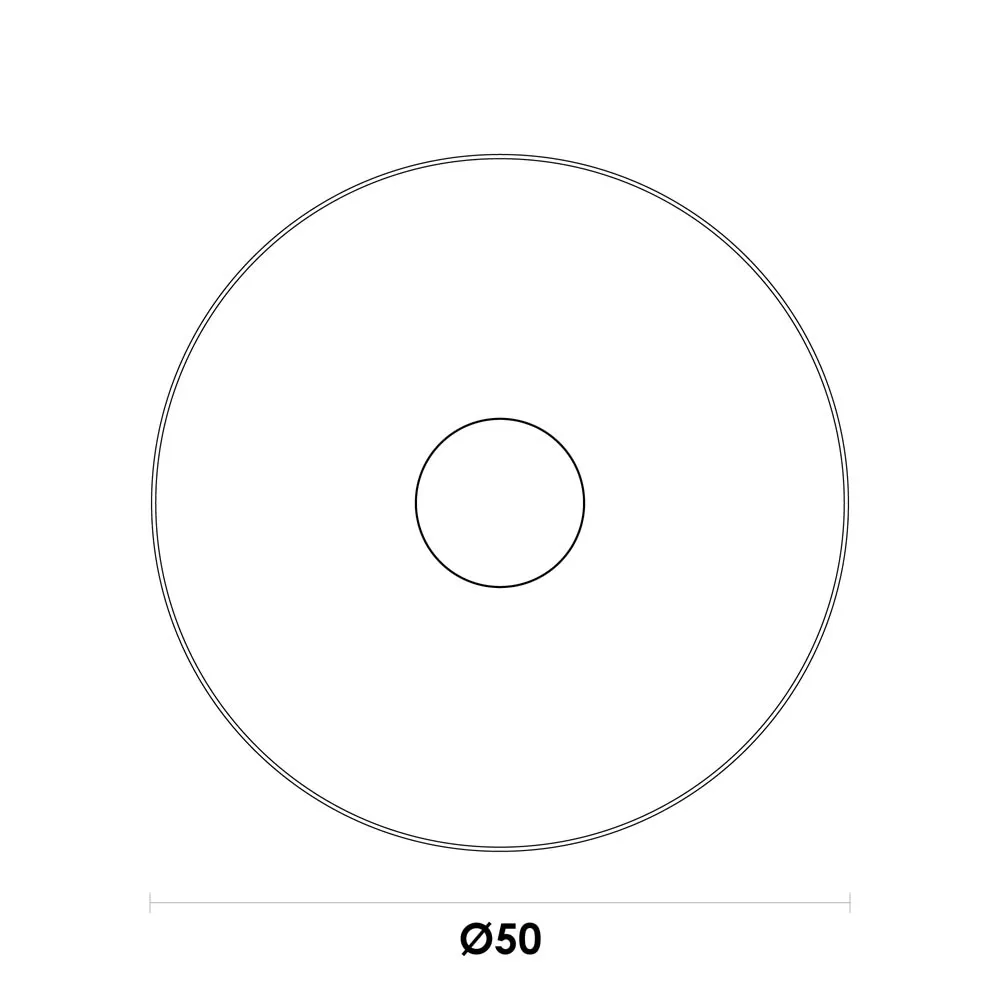 Plafon Bella Sobrepor Domo Prata 36 watts 3000K Ø500mm BD008C