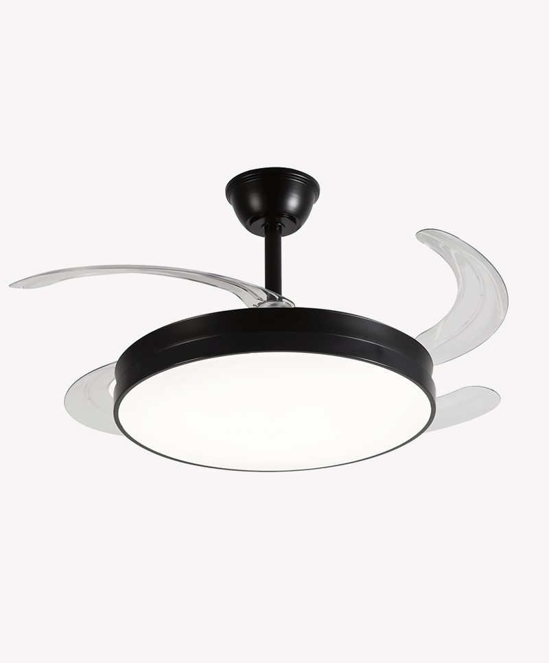 Ventilador Retrátil Preto Opus Air Lite 60 watts 3000K/4000K/6500K Ø460mm IP20 120° Bivolt OPS 34683