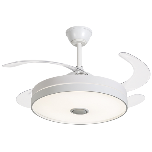Ventilador Retrátil Branco Opus Air Sound 60W 3000K/4000K/6500K Ø460mm IP20 120° Bivolt OPS 88224