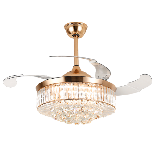 Ventilador Retrátil Branco Opus Air Cristal 60W 3000K/4000K/6500K Ø460mm IP20 120° Bivolt OPS 88361