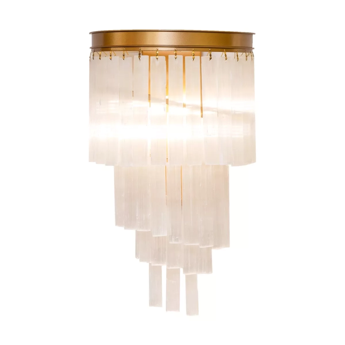 Arandela Skylight Crown Dourado e Pedra Selenita 2L G9 Bivolt 250x145x380mm SKY-3129AR-SL