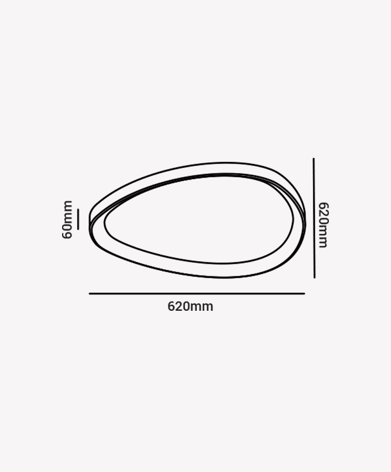 Plafon Opus Seixos Preto 45 watts 3000K Bivolt 620mm OPS 88132