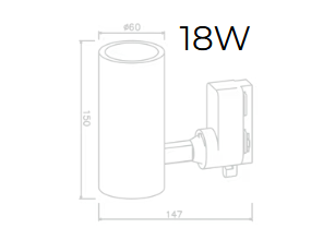 Spot para Trilho Alpertone Vision 18 watts 6000K 25° Branco Bivolt Ø60x157x147mm 0509