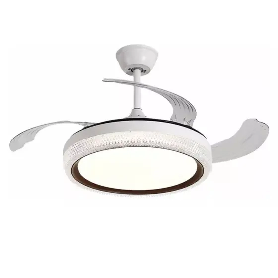Ventilador Retrátil Branco Opus Air Sagita 60W 3000K/4000K/6500K Ø460mm IP20 120° Bivolt OPS 88392