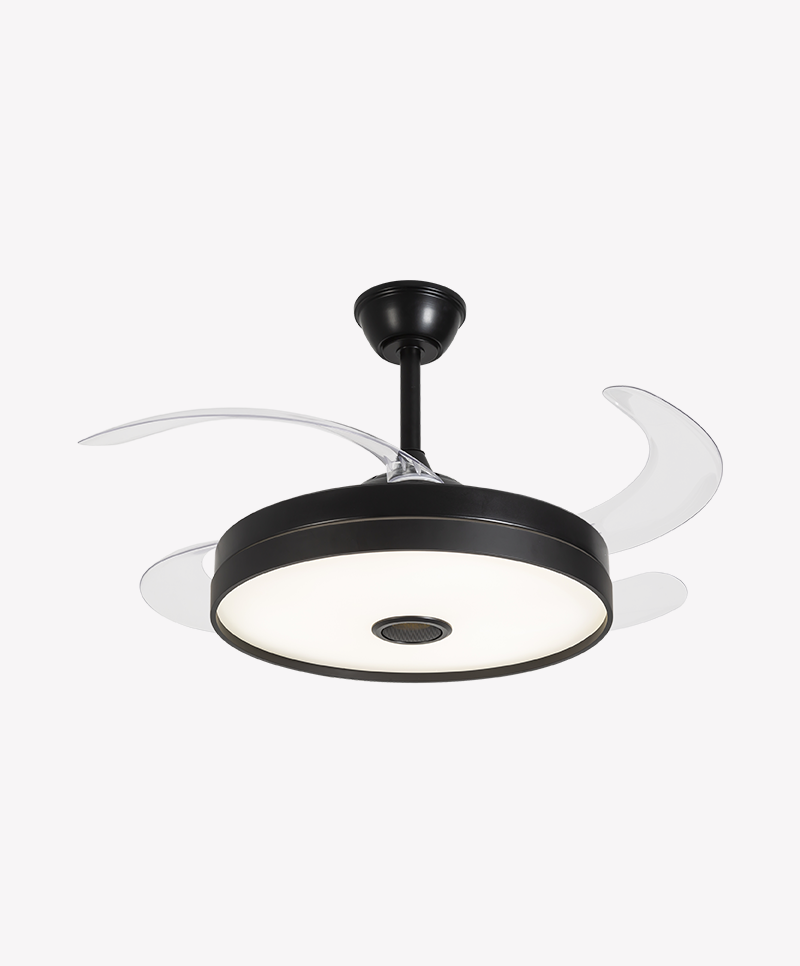 Ventilador Retrátil Preto Opus Air Sound 60W 3000K/4000K/6500K Ø460mm IP20 120° Bivolt OPS 88231