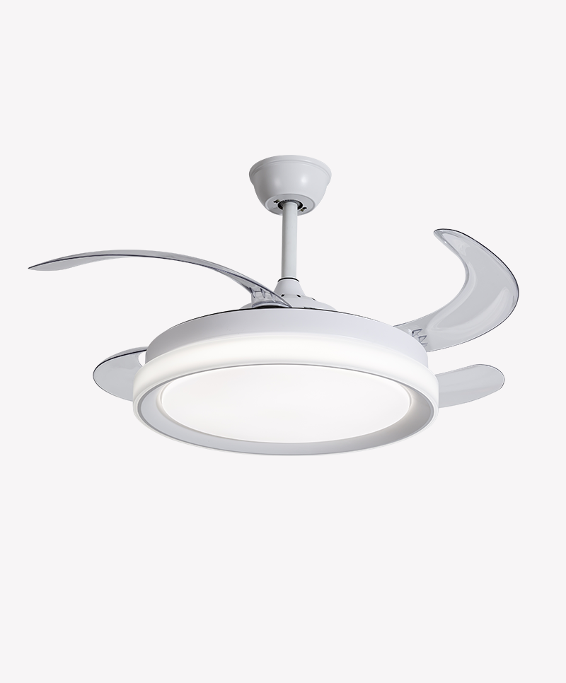 Ventilador Retrátil Branco Opus Air Plus 60W 3000K/4000K/6500K Ø460mm IP20 120° Bivolt OPS 88385