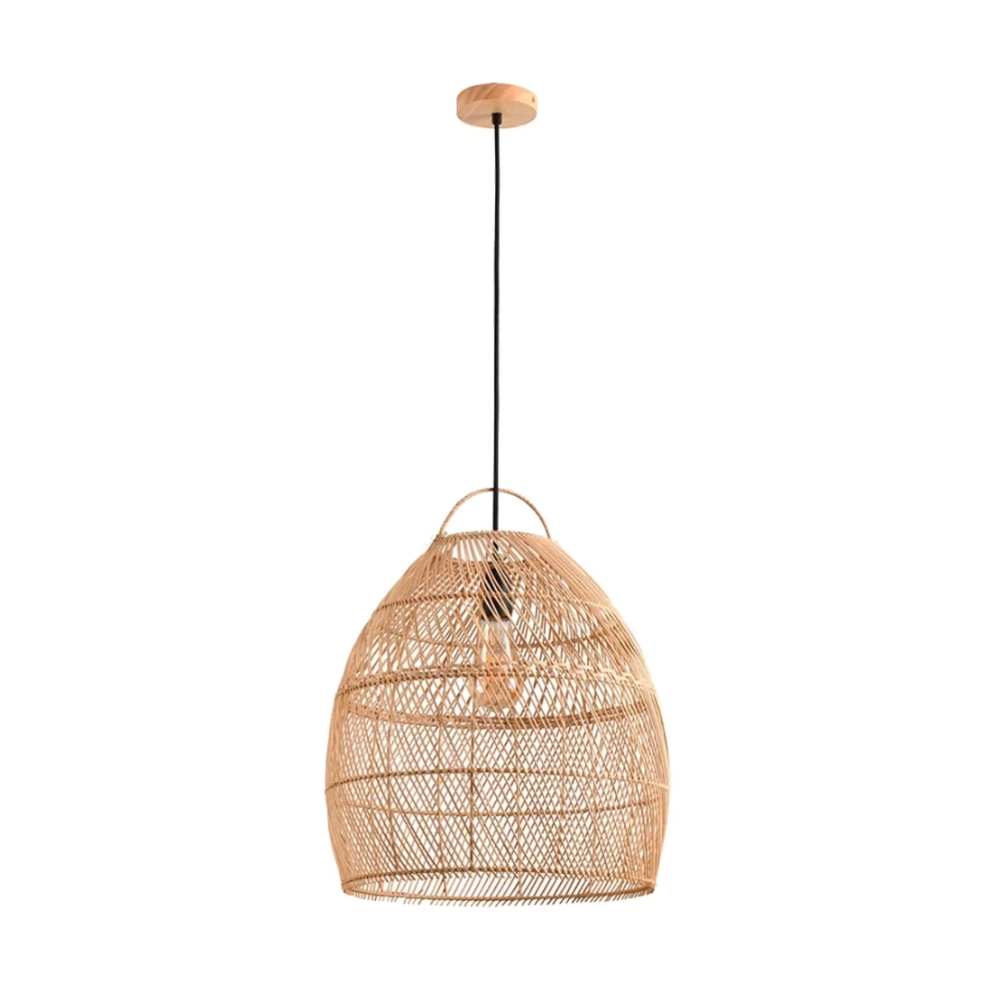 Pendente Skylight Ôtaki Rattan 1L E27 Ø400x400mm Cabo 3 metros SKY-4060