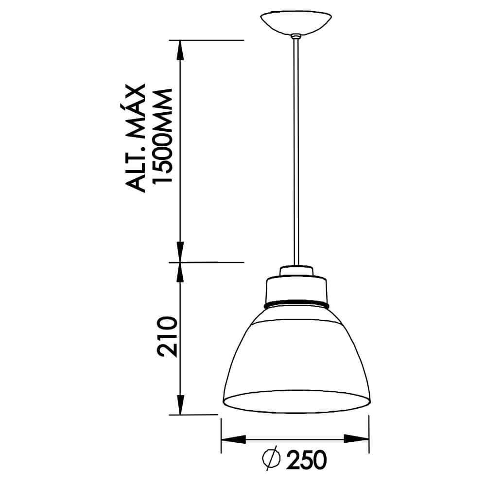 Pendente Newline New Industrial 1L E27 Ø250x210mm SNT367