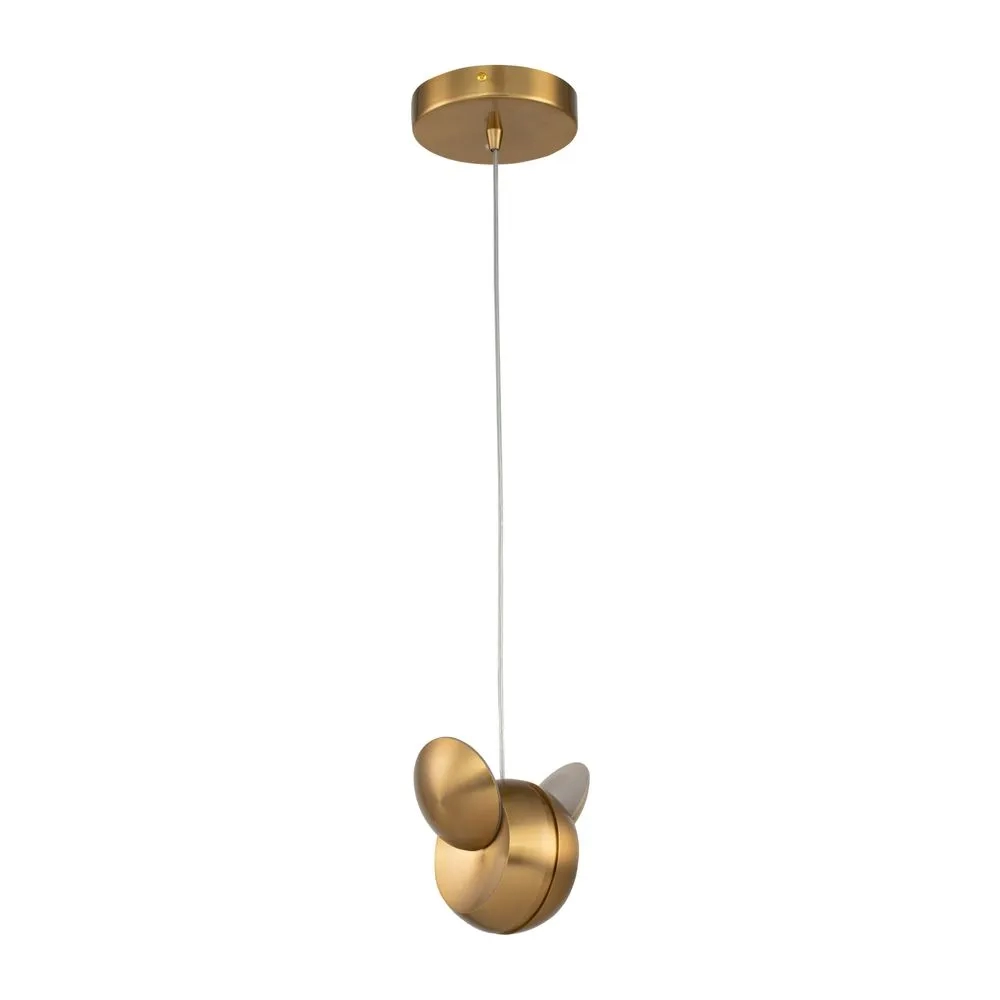 Pendente Bella Papillon Dourado Fosco 6 Watts 3000K Ø120x120mm  EG001