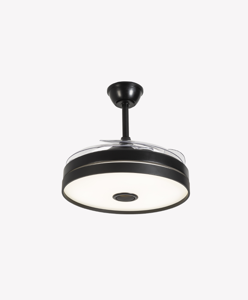 Ventilador Retrátil Preto Opus Air Sound 60W 3000K/4000K/6500K Ø460mm IP20 120° Bivolt OPS 88231