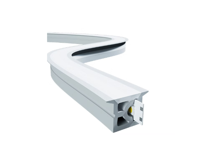 Perfil de Embutir Alpertone Flexível Aba Curva Horizontal 10 watts 3000K 24V IP20 Branco 18x12mm (Venda por Metro) 0267-3