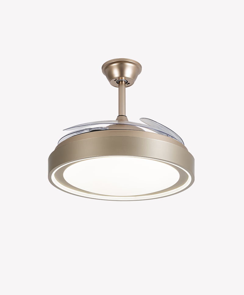Ventilador Retrátil Dourado Opus Air Gold 60W 3000K/4000K/6500K Ø460mm IP20 120° Bivolt OPS 88378 