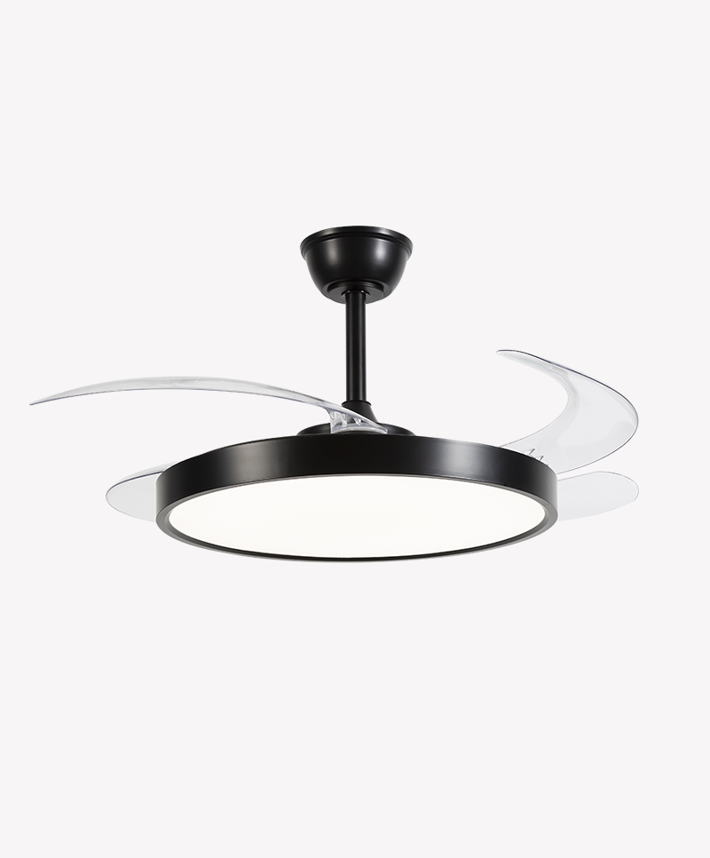 Ventilador Retrátil Preto Opus Air Base 60W 3000K/4000K/6500K Ø460mm IP20 120° Bivolt OPS 88293 