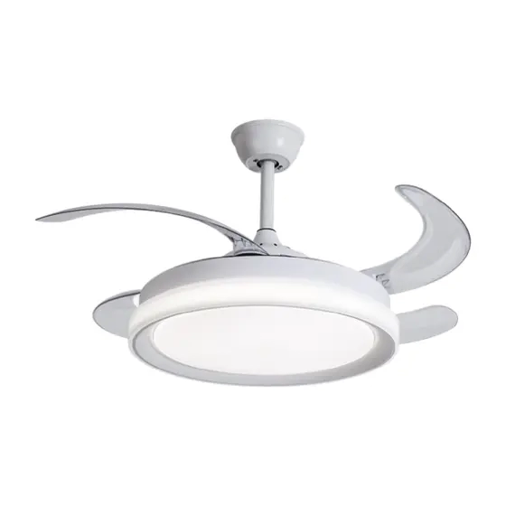 Ventilador Retrátil Branco Opus Air Plus 60W 3000K/4000K/6500K Ø460mm IP20 120° Bivolt OPS 88385