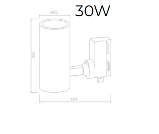 Spot para Trilho Alpertone Vision 30 watts 3000K 27° Branco Bivolt Ø80x190x164mm 0513