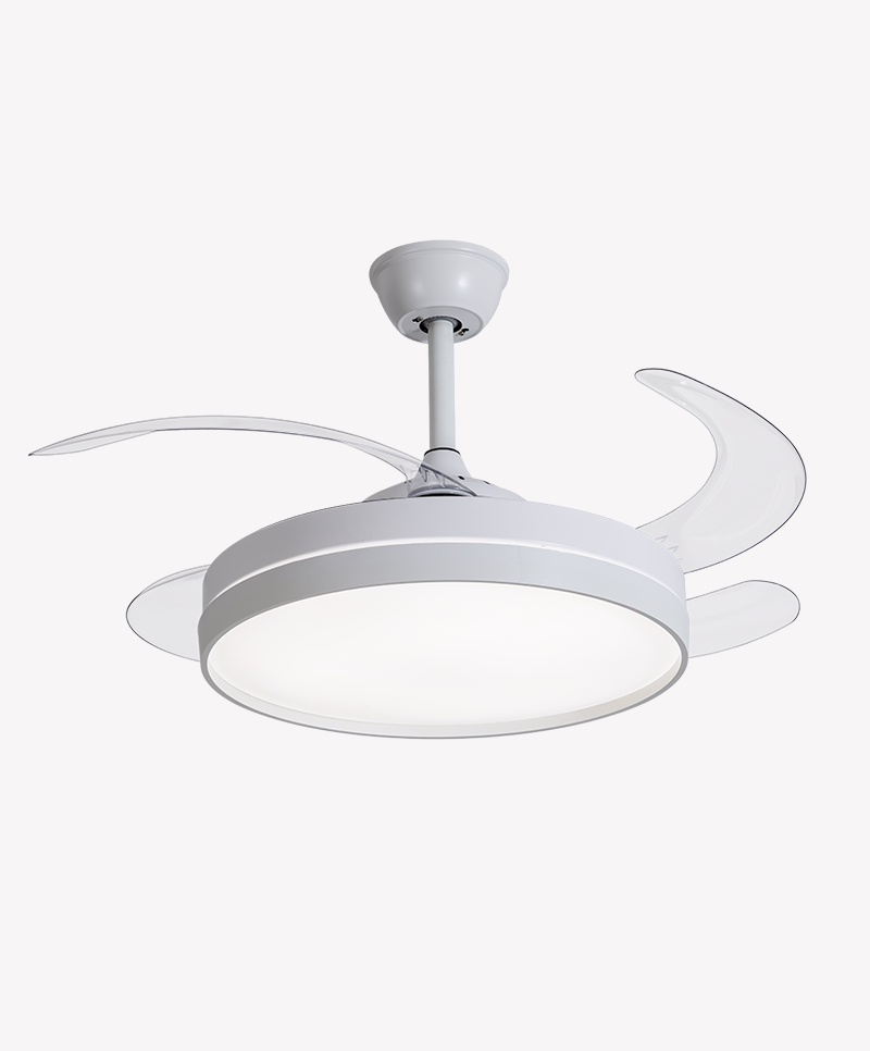 Ventilador Retrátil Branco Opus Air Basic 60W 3000K/4000K/6500K Ø460mm IP20 120° Bivolt OPS 88330