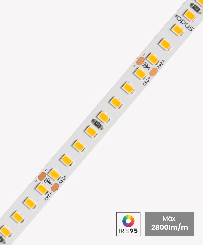 Fita de LED Opus 20 watts/m 24V 4000K 192 leds IRC95 IP20 8mm (Rolo 5 metros) OPS 86770