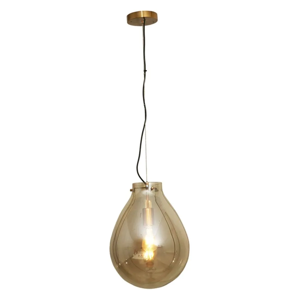 Pendente Bella Caju Bronze e Conhaque 1L E27 Ø400x520mm RZ001L