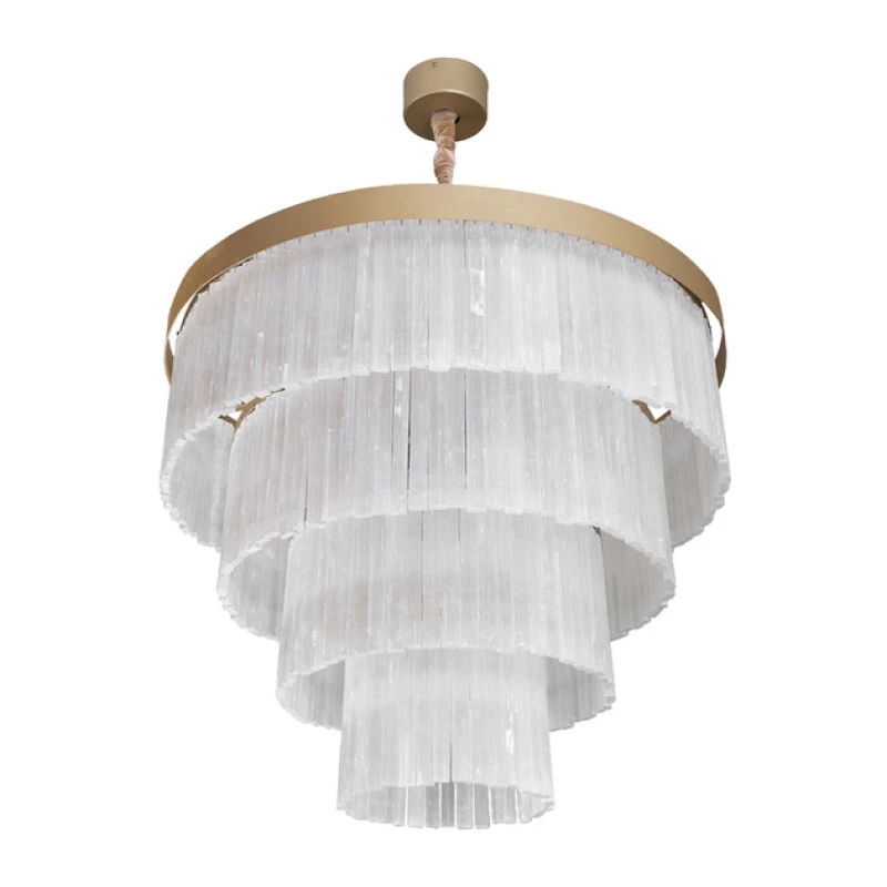 Pendente Dna Lustres Felsen 5 Aros Cristal de Rocha 27L E14 Ø1200x800mm  ROCHA-120-PENDENTE