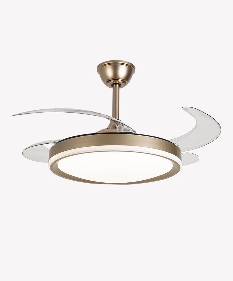 Ventilador Retrátil Dourado Opus Air Midas 60W 3000K/4000K/6500K Ø460mm IP20 120° Bivolt OPS 88309 