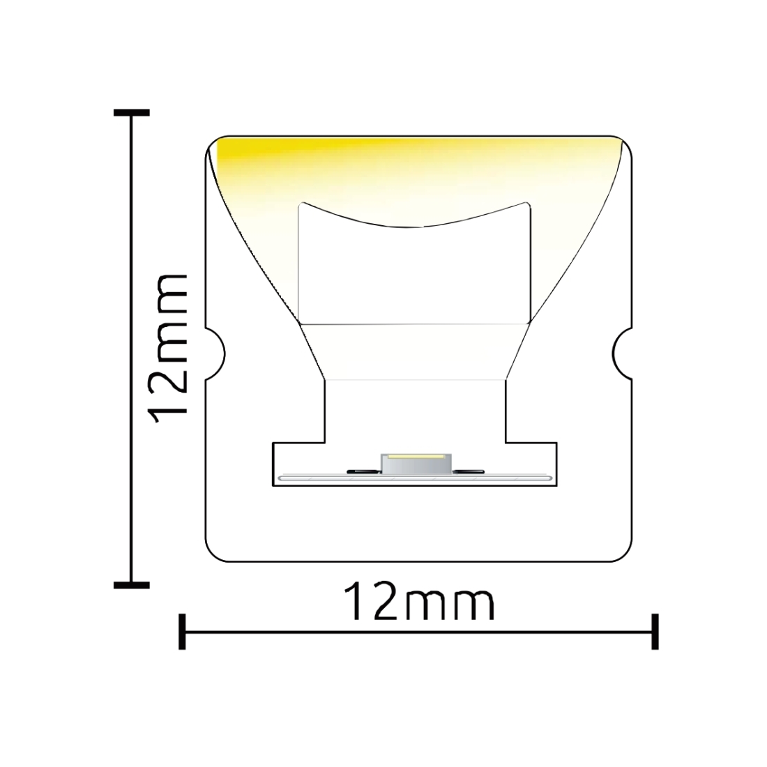 Perfil Sobrepor Alpertone Flexível Curva Vertical 10 watts 4000K 24V Branco IP65 12x12mm (Venda por Metro) 0257-4