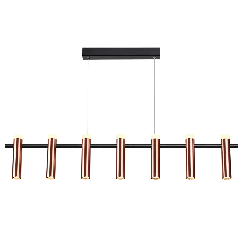 Pendente Bella Tubi Cobre e Preto 49 watts 3000K 1120x110x335mm CD002M
