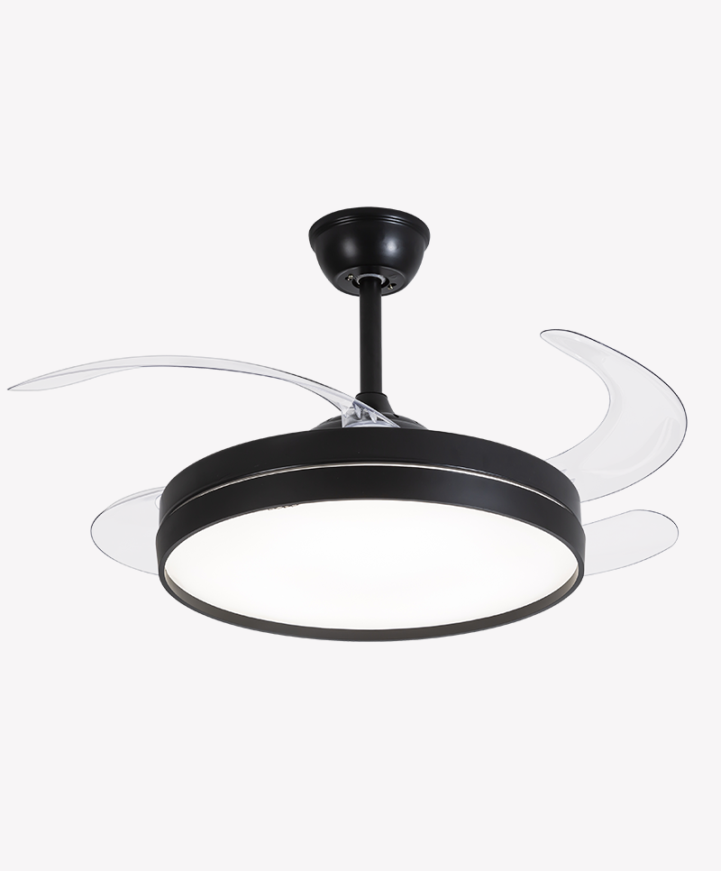 Ventilador Retrátil Preto Opus Air Basic 60W 3000K/4000K/6500K Ø460mm IP20 120° Bivolt OPS 88347 