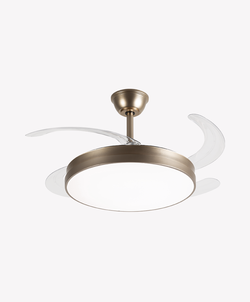 Ventilador Retrátil Dourado Opus Air Lite 60 watts 3000K/4000K/6500K Ø460mm IP20 120° Bivolt OPS 34690