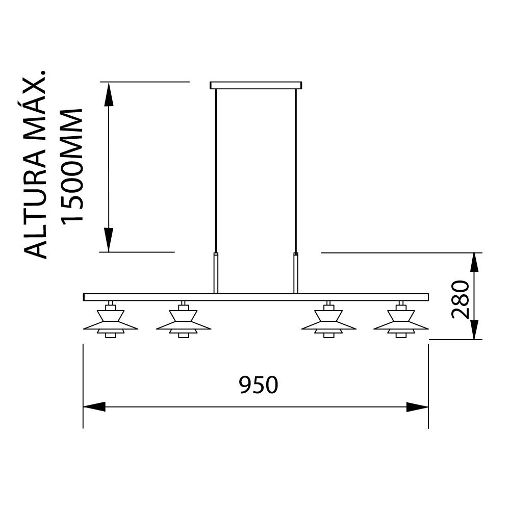 Pendente Newline Colibri 27,5 watts 2700K 950x280mm  PD02050LED