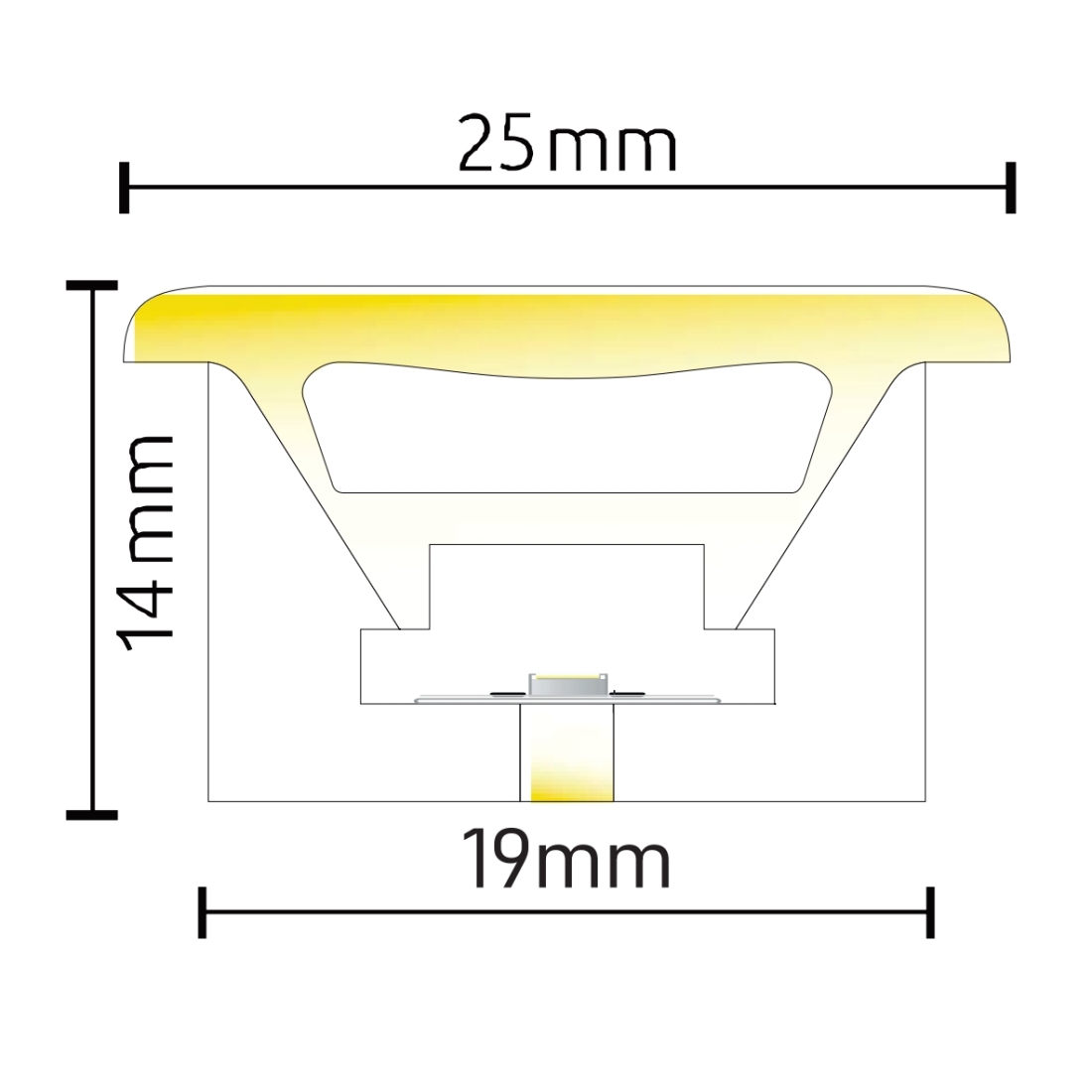Perfil de Embutir Alpertone Flexível com Aba Curva Horizontal Branco 25x14mm (Venda por Metro) 0268