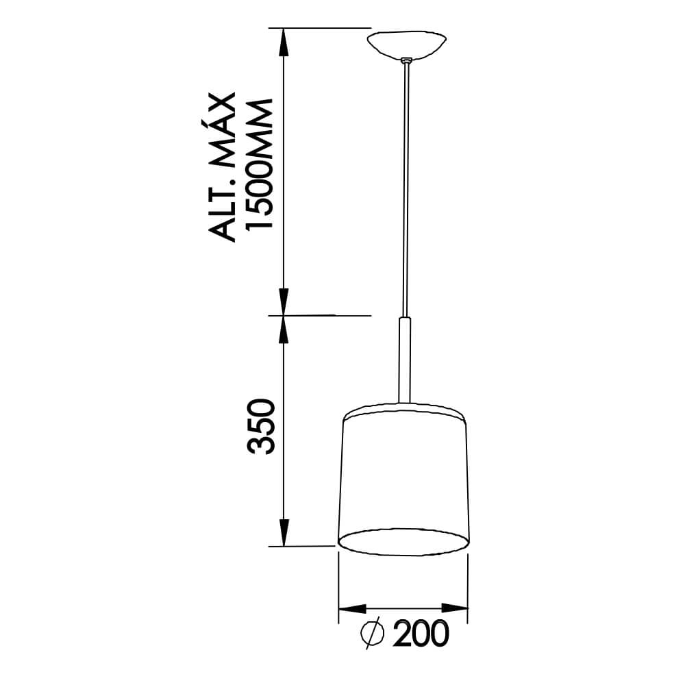 Pendente Newline Bilboque 1L E27 Ø200x350mm 111