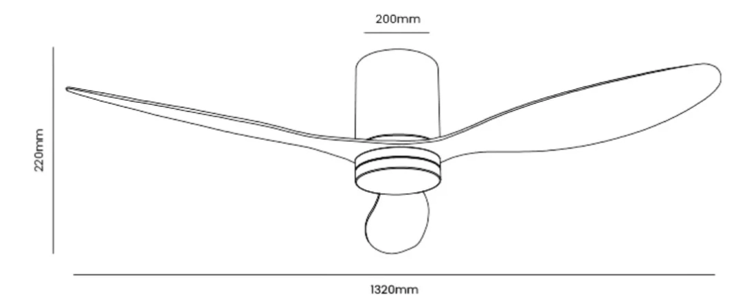 Ventilador Opus Air Flow Preto 52 watts 3000K/4000K/6500K Ø1320mm IP20 120° Bivolt OPS 88859 