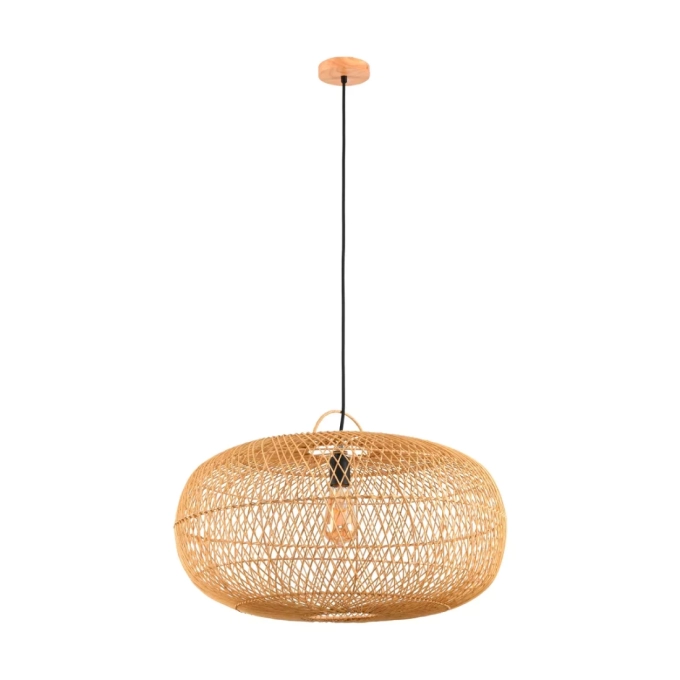 Pendente Skylight Ôtaki Rattan 1L E27 Ø600x300mm Cabo 3 metros SKY-4057M